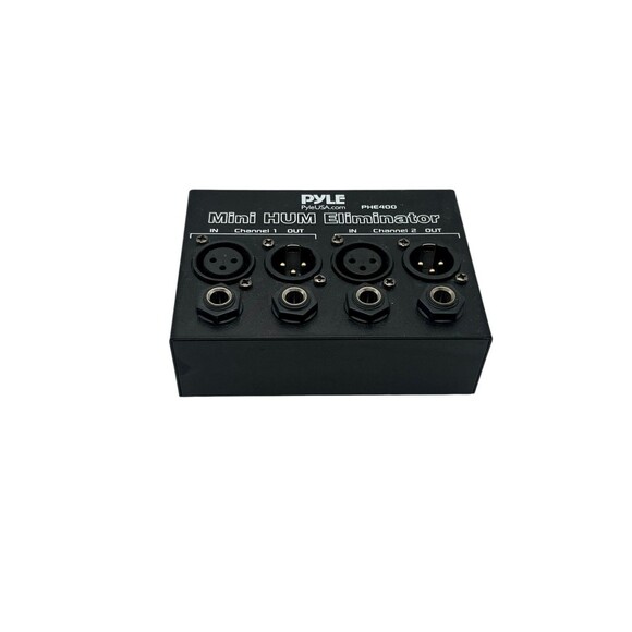 Pyle PHE400 Mini Hum Eliminator Black Two-Channel Compact Noise Filter TESTED - Picture 2 of 5